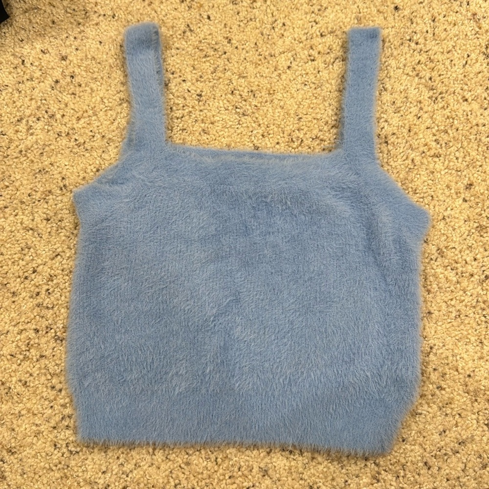 Fuzzy Blue Tank Top